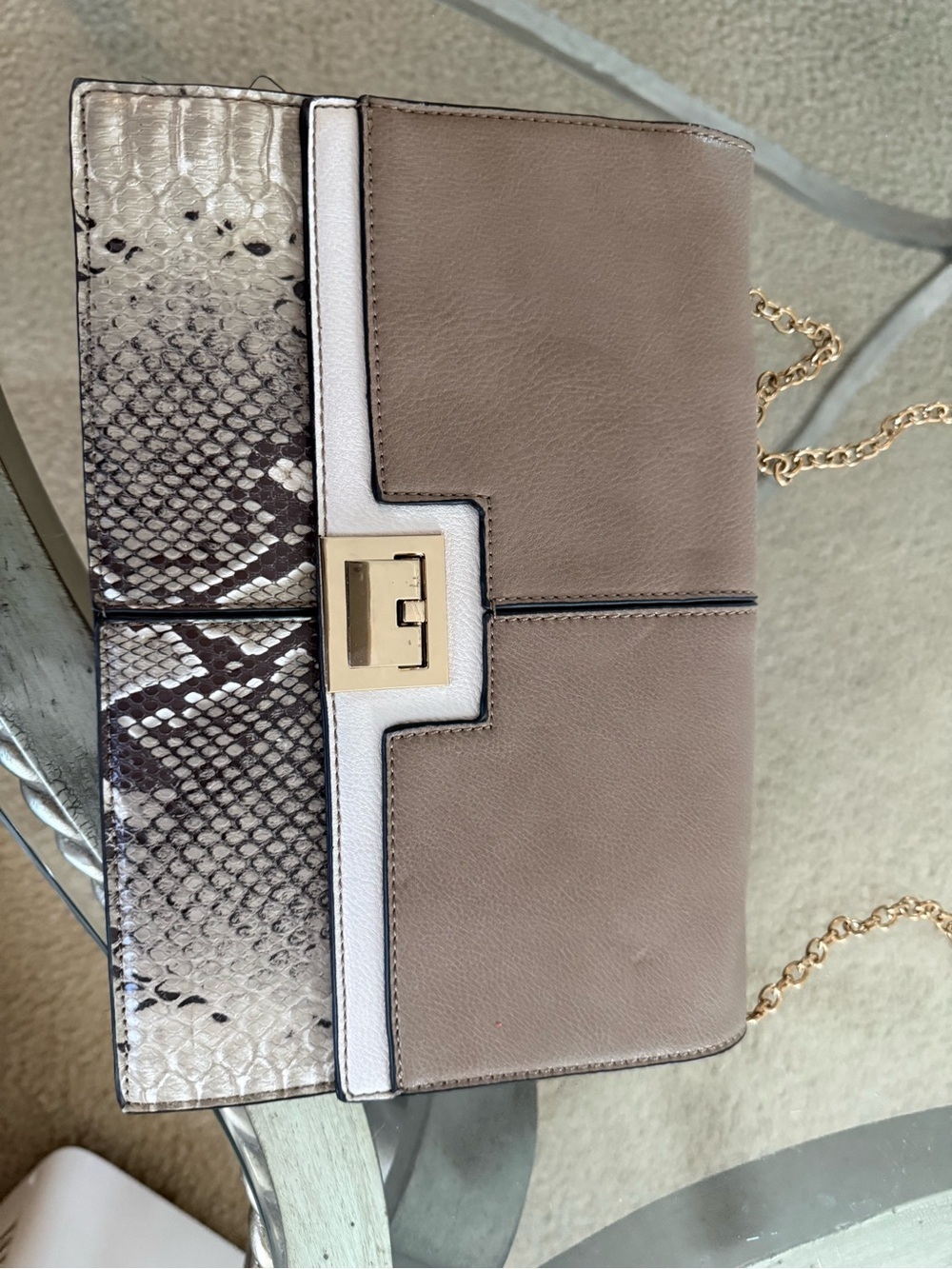 Melie Bianco Snakeskin Crossbody Bag - Picture 2 of 5